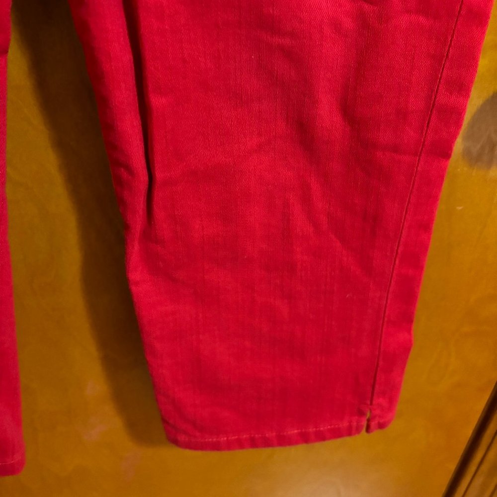 WOMEN'S CHAPS CAPRI STRETCH JEANS RED COLOR SIZE 8 - Picture 6 of 13